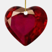 Ruby Heart Keramisch Ornament (Achterkant)