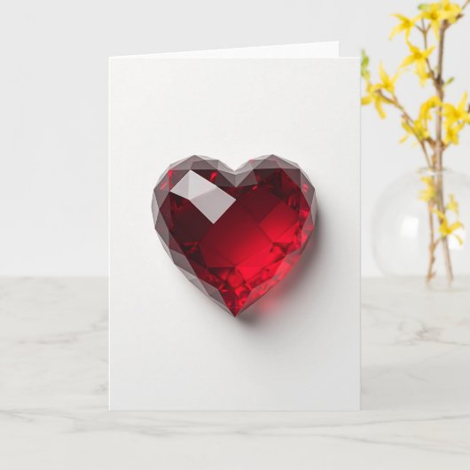 Ruby Heart Love Card Kaart (Gele Bloem)