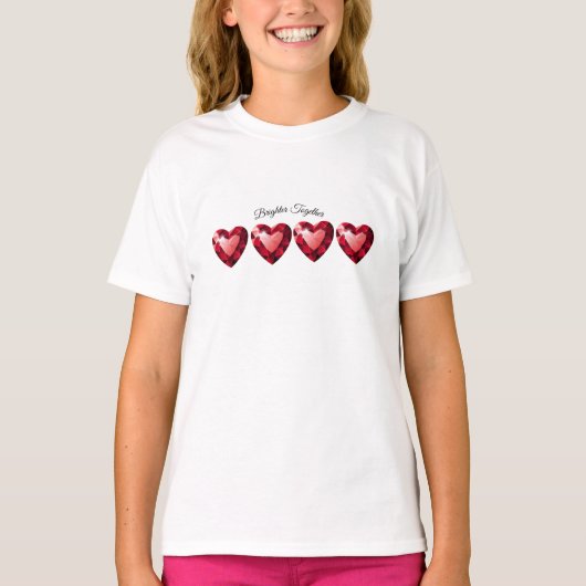 Ruby Heart Love- T-shift Valentine Gift  T-shirt (Voorkant)