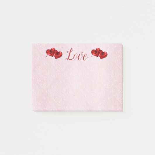 Ruby Hearts Love Post-It Notes (Voorkant)