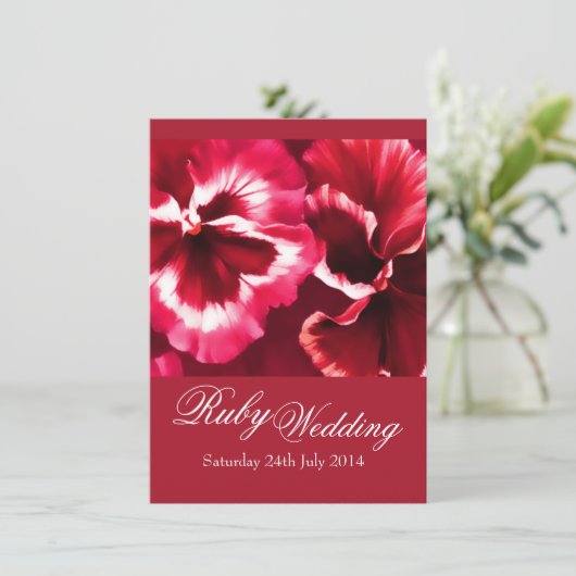 Ruby Huwelijksfeest Uitnodiging 40ste (Staand voorkant)