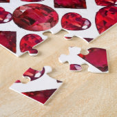 RUBY JEWELED VALENTIJN HEARTS JEWELED DESIGN LEGPUZZEL (Zijkant)