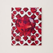 RUBY JEWELED VALENTIJN HEARTS JEWELED DESIGN LEGPUZZEL (Verticaal)