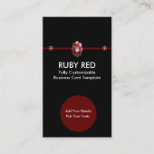 Ruby Jewelry - Red Ruby Rhinestone Logo Visitekaartje (Voorkant)
