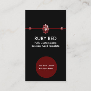 Ruby Jewelry - Red Ruby Rhinestone Logo Visitekaartje