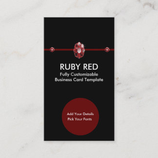 Ruby Jewelry - Red Ruby Rhinestone Logo Visitekaartje