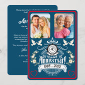 Ruby Jubilee 2 Foto 40e Jubileum Uitnodiging (Voorkant / Achterkant)