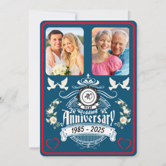 Ruby Jubilee 2 Foto 40e Jubileum Uitnodiging