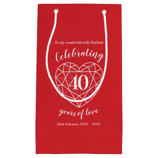 Ruby Jubileum 40 jaar liefde vrouw geschenktas Klein Cadeauzakje (Voorkant)