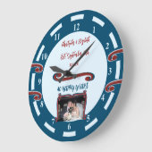 Ruby jubileum 40 jaar voeg namen foto blauw toe grote klok (Hoek)