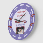 Ruby jubileum 40 jaar voeg namen foto paars toe grote klok (Hoek)