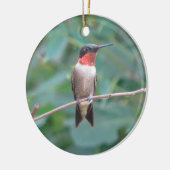 Ruby-keel Hummingbird Keramisch Ornament (Links)