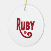 Ruby Keramisch Ornament (Links)