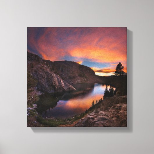 Ruby Lake Sunset - John Muir Trail - Sierra Nevada Canvas Afdruk (Voorkant)
