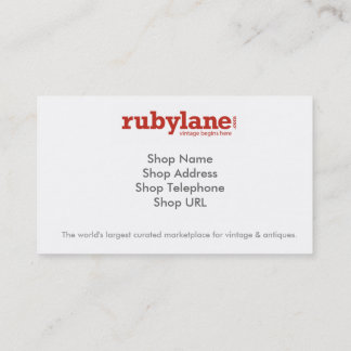 Ruby Lane Custom Visitekaartje