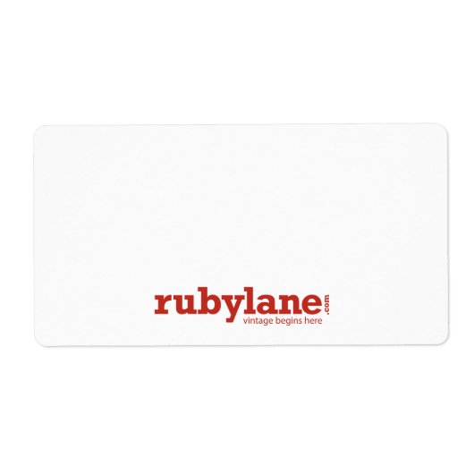 Ruby Lane Grote Verzendlabels w / Logo Etiket (Voorkant)