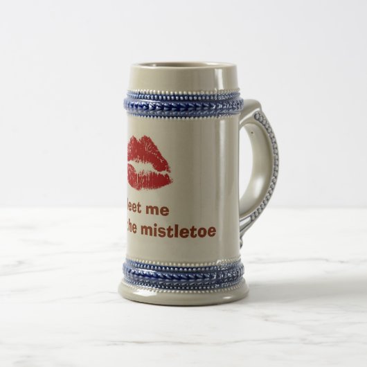 RUBY LIPS= "MEET ME ONDER MISTLETOE" STEIN BIERPUL (Voorkant rechts)