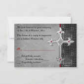 Ruby Medieval Celtic Cross RSVP Card (Voorkant)