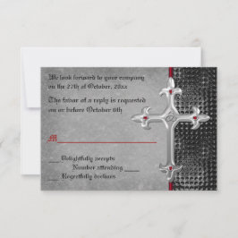 Ruby Medieval Celtic Cross RSVP Card Kaartje