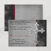 Ruby Medieval Celtic Cross RSVP Card Kaartje (Voorkant / Achterkant)