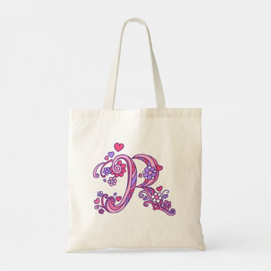 Ruby meisjes naam en betekenis R-monogram Tote Bag (Achterkant)