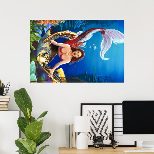 Ruby Mermaid Poster (Thuiskantoor)