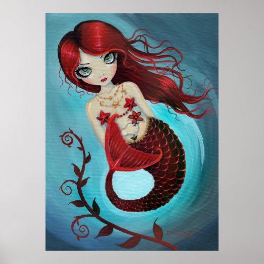 Ruby Mermaid Poster Print (Voorkant)