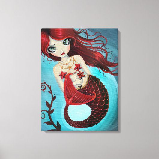 Ruby Mermaid Wrapped Canvas Print (Voorkant)