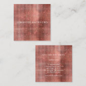 Ruby Metallic Sparkle Beaukle Stylist Vierkante Visitekaartje (Voorkant / Achterkant)