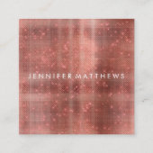 Ruby Metallic Sparkle Beaukle Stylist Vierkante Visitekaartje (Voorkant)
