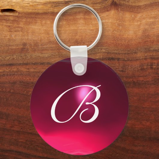 RUBY MONOGRAM, rode roze Sleutelhanger (Voorkant)