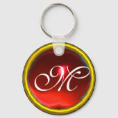 RUBY MONOGRAM, rood geel Sleutelhanger (Voorkant)