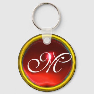 RUBY MONOGRAM, rood geel Sleutelhanger