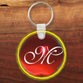 RUBY MONOGRAM, rood geel Sleutelhanger (Voorkant)