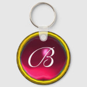 RUBY MONOGRAM, rood roze geel Sleutelhanger (Voorkant)
