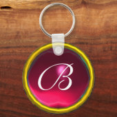 RUBY MONOGRAM, rood roze geel Sleutelhanger (Voorkant)
