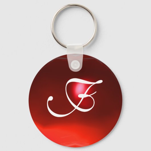 RUBY MONOGRAM, rood Sleutelhanger (Voorkant)