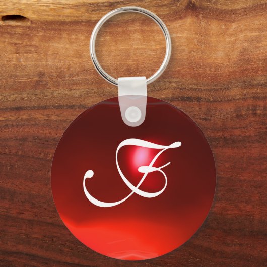 RUBY MONOGRAM, rood Sleutelhanger (Voorkant)
