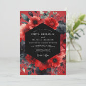 Ruby Moody Anemone Bruiloft Kaart (Staand voorkant)