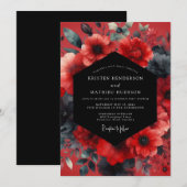 Ruby Moody Anemone Bruiloft Kaart (Voorkant / Achterkant)