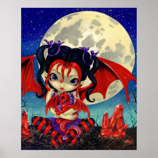 Ruby Moon ART PRINT Ruby Dragonling Dragon Fairy (Voorkant)