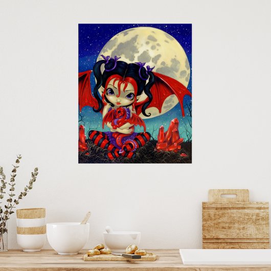 Ruby Moon ART PRINT Ruby Dragonling Dragon Fairy (Keuken)