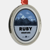 Ruby Mountains Nevada Kamperen Metalen Ornament (Rechts)