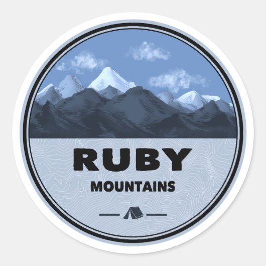 Ruby Mountains Nevada Kamperen Ronde Sticker (Voorkant)