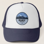 Ruby Mountains Nevada Kamperen Trucker Pet (Voorkant)