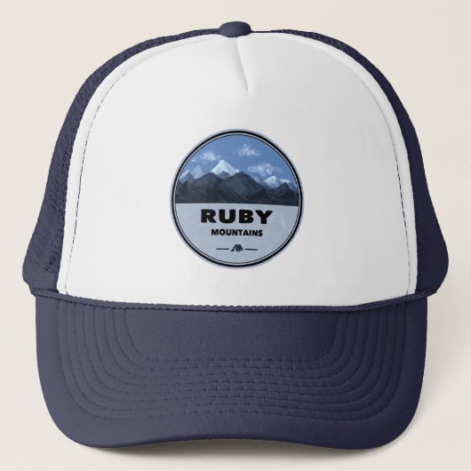 Ruby Mountains Nevada Kamperen Trucker Pet (Voorkant)