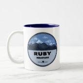 Ruby Mountains Nevada Kamperen Tweekleurige Koffiemok (Links)