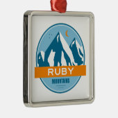 Ruby Mountains Nevada Sterren Maan Metalen Ornament (Rechts)