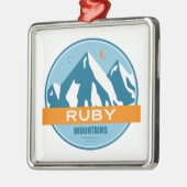 Ruby Mountains Nevada Sterren Maan Metalen Ornament (Links)