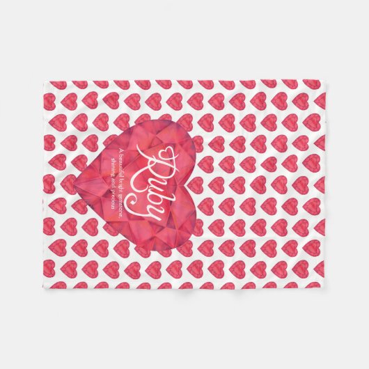 Ruby naam betekent waterverf hart gem deken (Voorkant (Horizontaal))